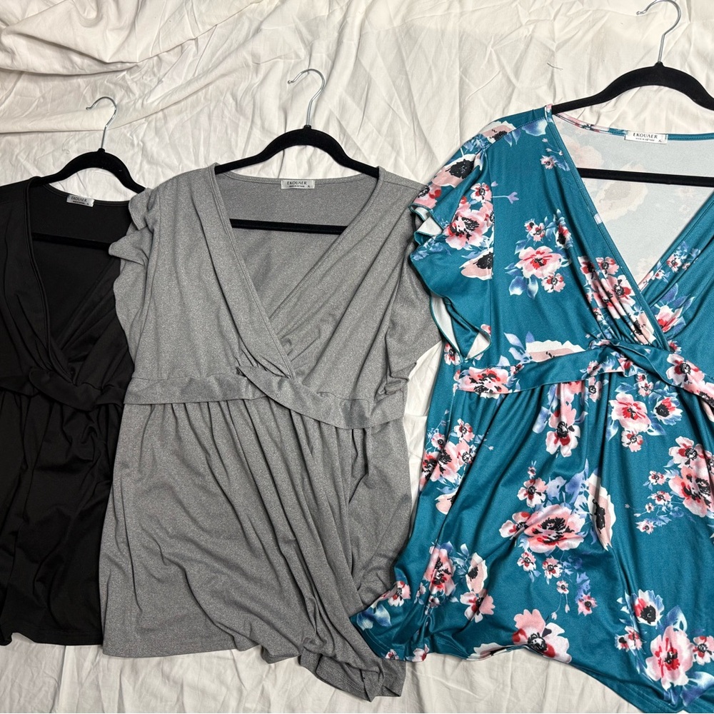 3 piece set maternity/nursing shirts